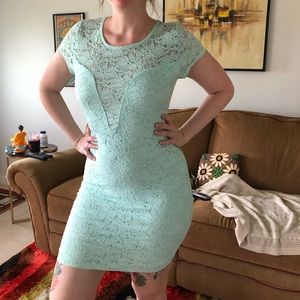 Mint & lace dress